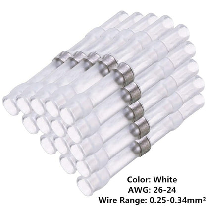 Solderin Heat Shrink Wire Connectors White 26-24AWG, 025mm-0.34mm